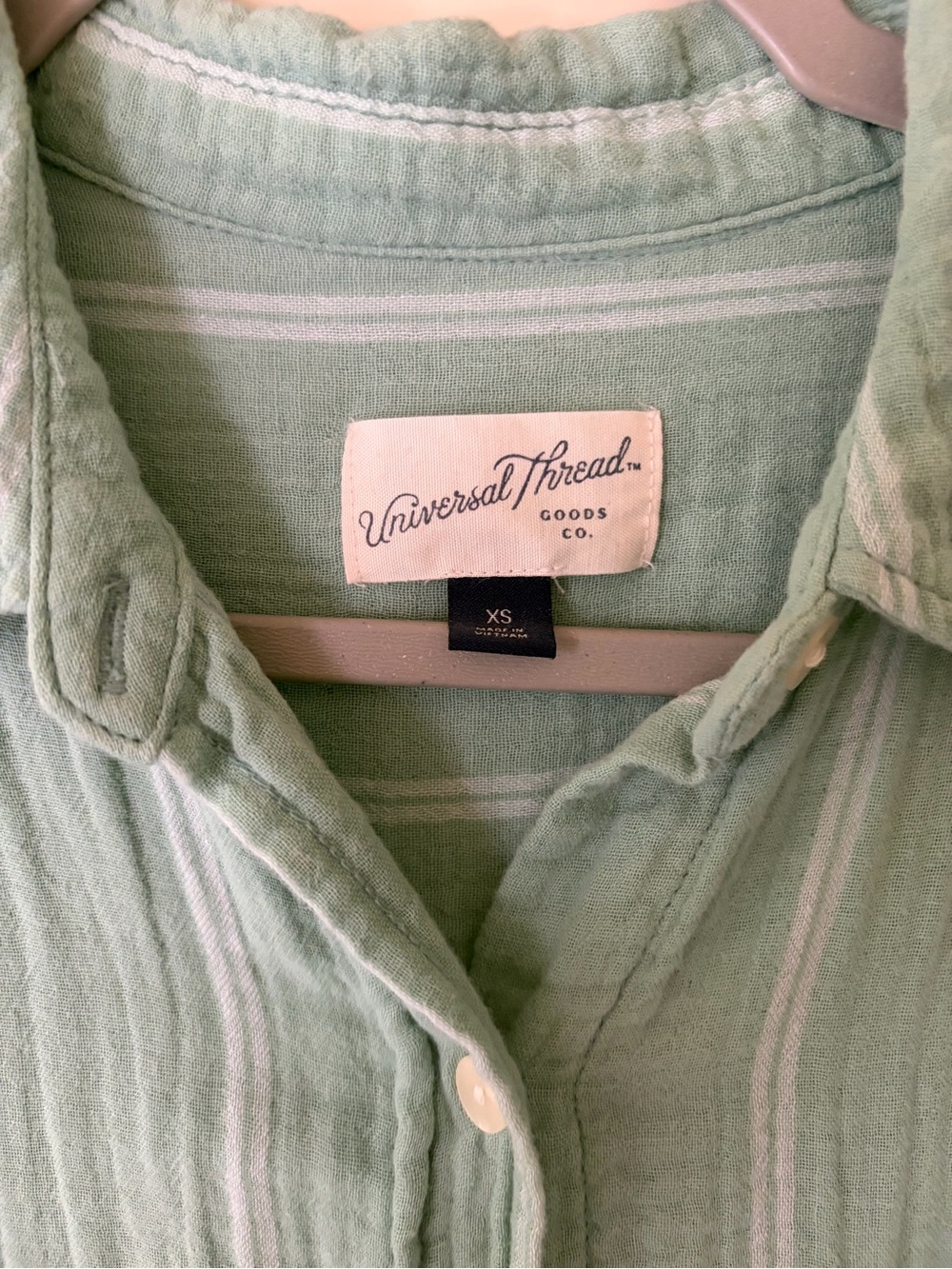 Universal Thread Light Mint Green Striped Shirt